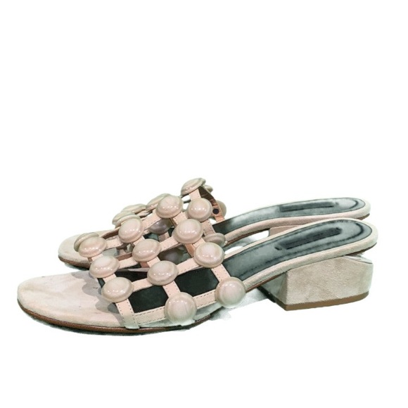 Alexander Wang Lou Caged Slides Studded Sandals - Picture 5 of 9